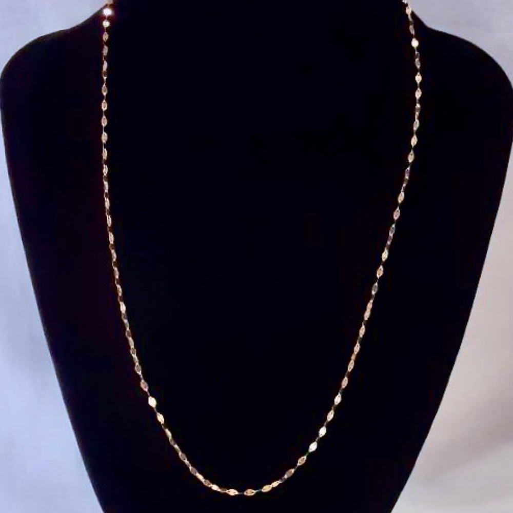 💲SALE💲 Solid Genuine 10K Mirror Link Necklace Made in Italy 20"